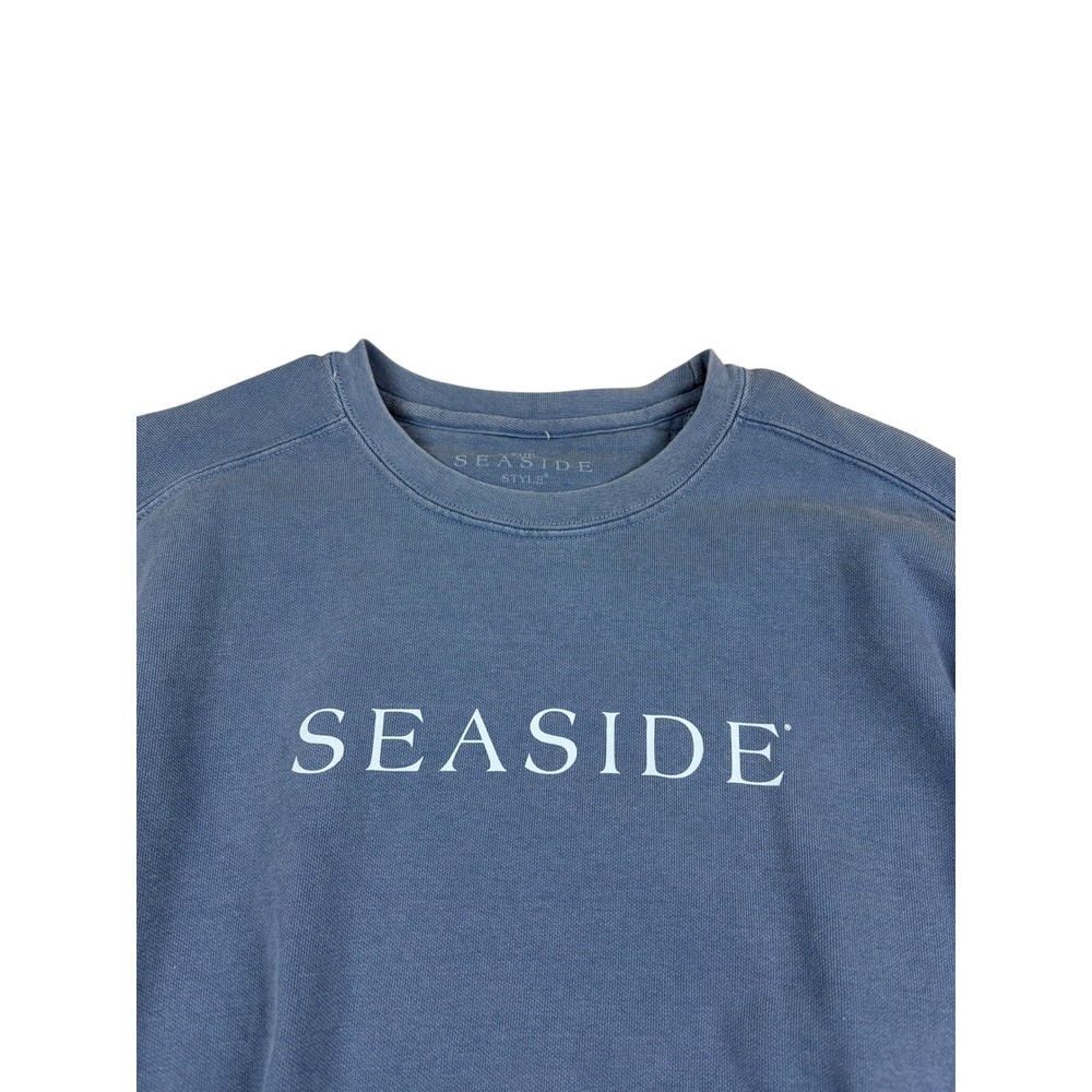 Seaside Florida 30A beach Blue Crewneck Sweatshirt Graphic Pullover Medium